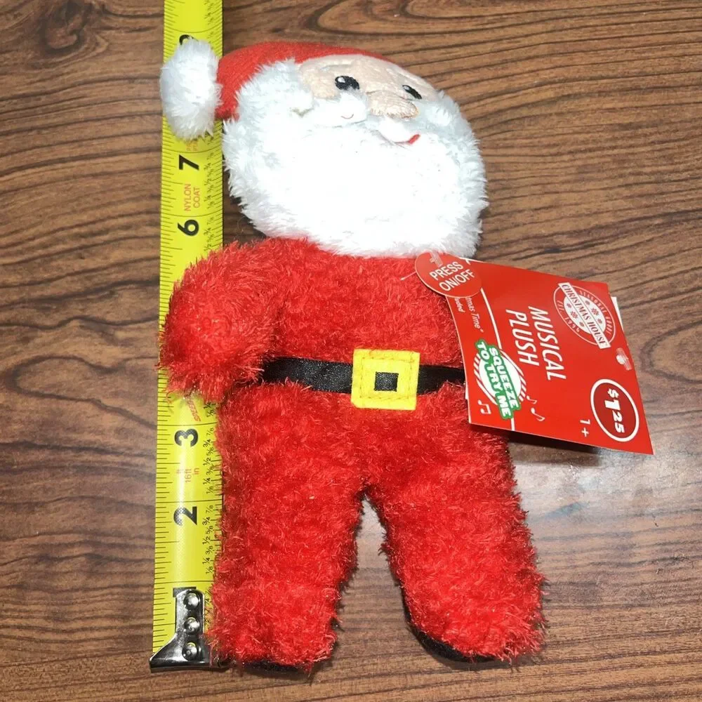 7 In Musical  Plush Santa Claus - On/Off  Squeeze To Try Me NWT